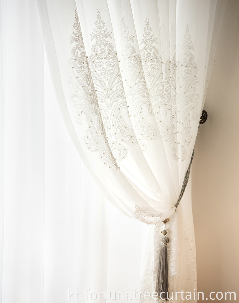 Embroidery Beaded Curtain Sheers